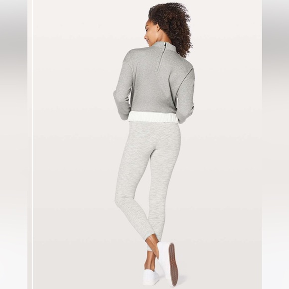 Lululemon Light As Warmth Heathered Medium Grey Crew pullover long sleeve 6 - Picture 3 of 11
